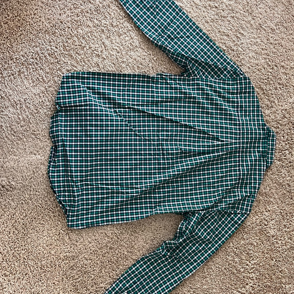 Green Plaid Long Sleeve Shirt